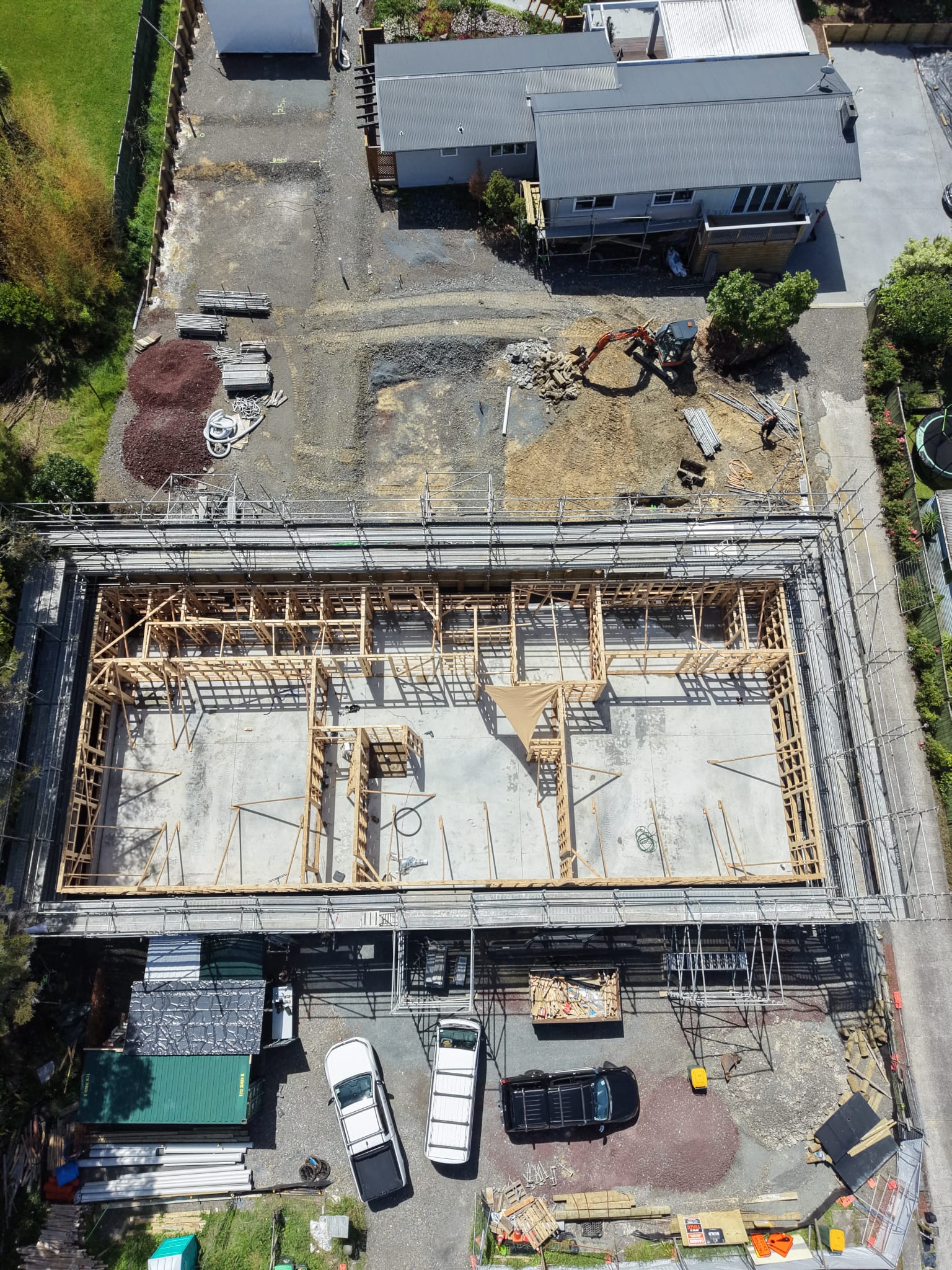 Foundation pad being poured for The Academy's main building
