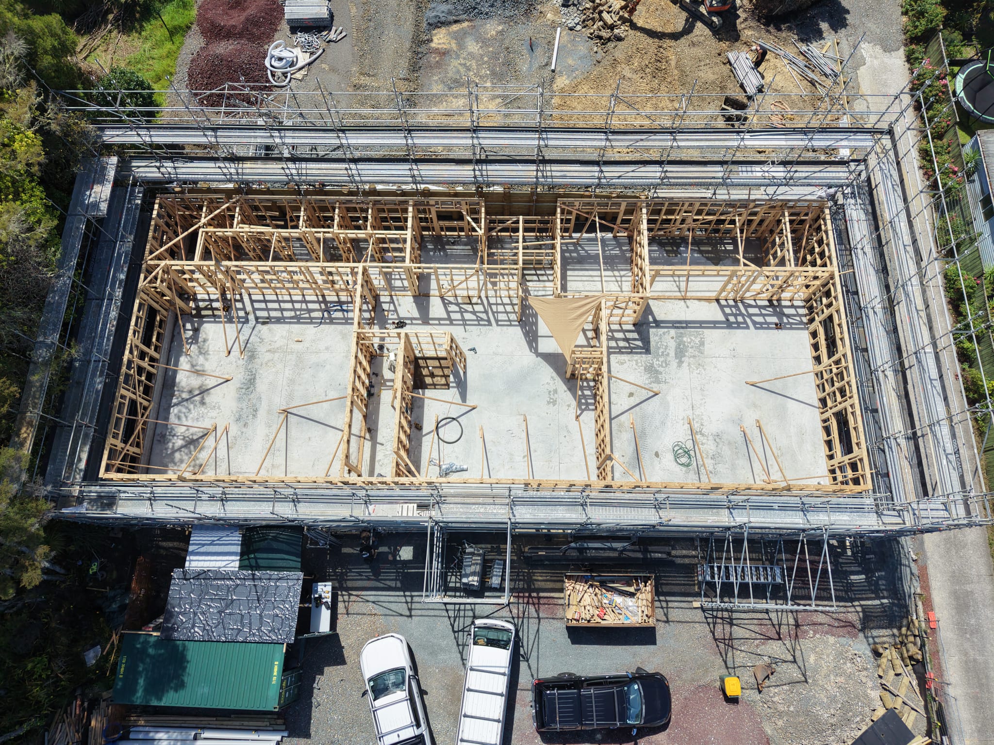 Foundation pad being poured for The Academy's main building