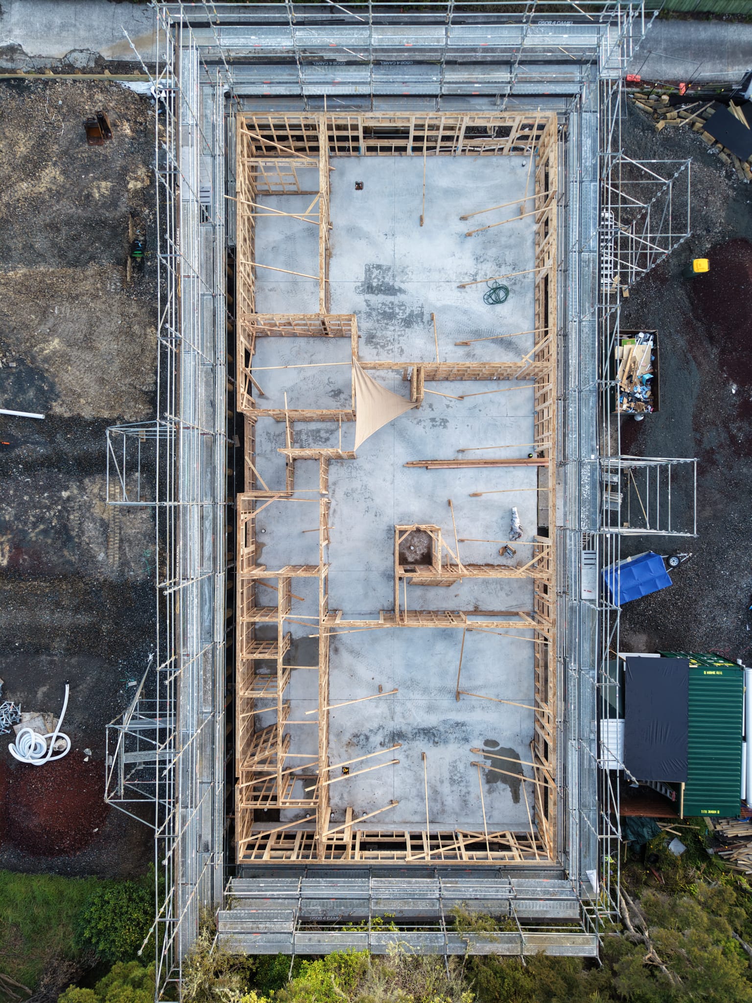 Foundation pad being poured for The Academy's main building