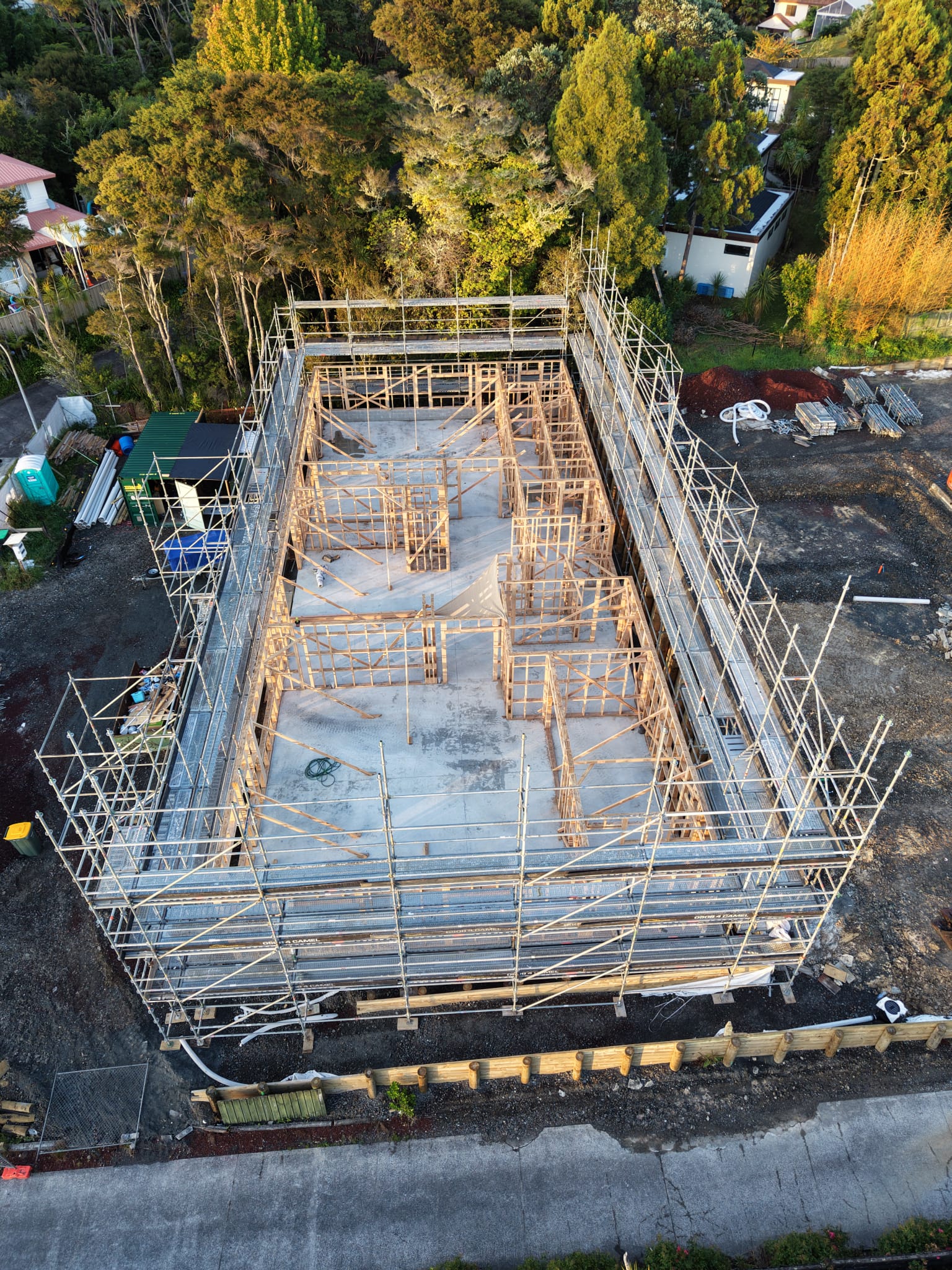 Foundation pad being poured for The Academy's main building