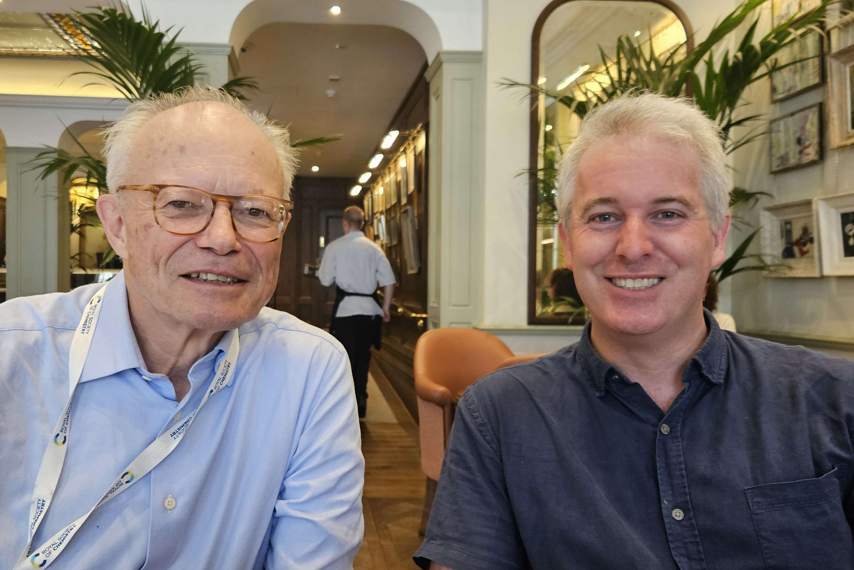2026 Principal Tristan O'Hanlon with Professor Jonathan Osborne, chair of the science expert group at PISA